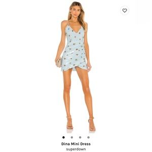 Diana Mini Dress - light blue stars